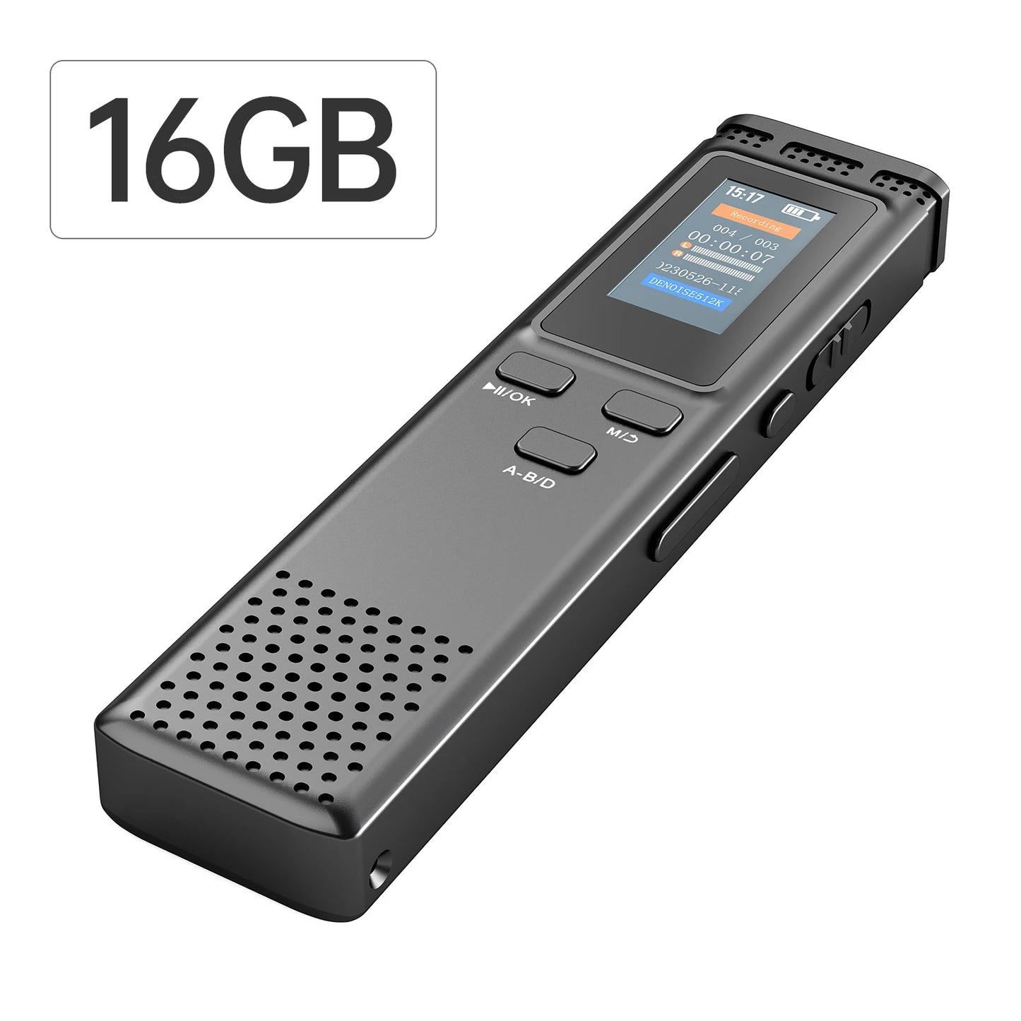 64GB/16GB/8GB Digital Voice Recorder Voice Activated Audio Recording Noise Reduction with Playback MP3 Music Player 288hrs