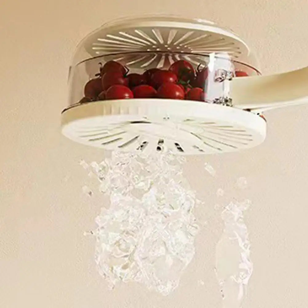 Food Grade Double-Layer Draining Bowl, Fruit Strainer, Colander Bowl with Lid Handle, Bpa Free for Efficient