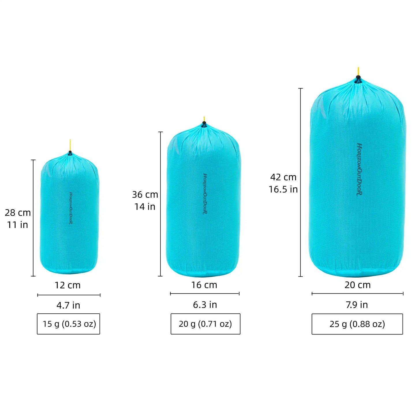 [HODR] Ultralight Stuff Sack Ultra-SIL Ripstop Water-Resistant Ultralight Ditty Bags Drawstring for Traveling Hiking Backpacking