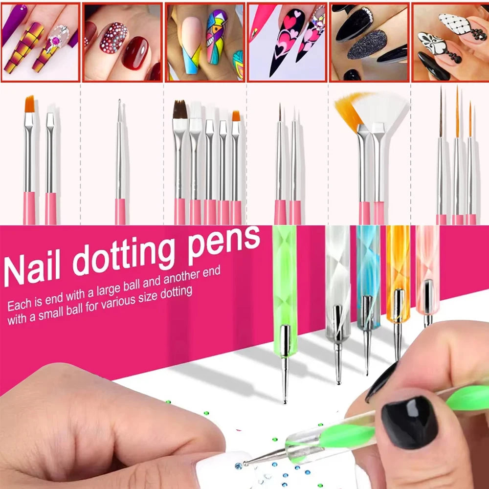 YIKOOLIN 46-Piece Essential Manicure Tool Set With LED UV Nail Lamp Gel Curing Machine Electric Nail File Drill Manicure Tools