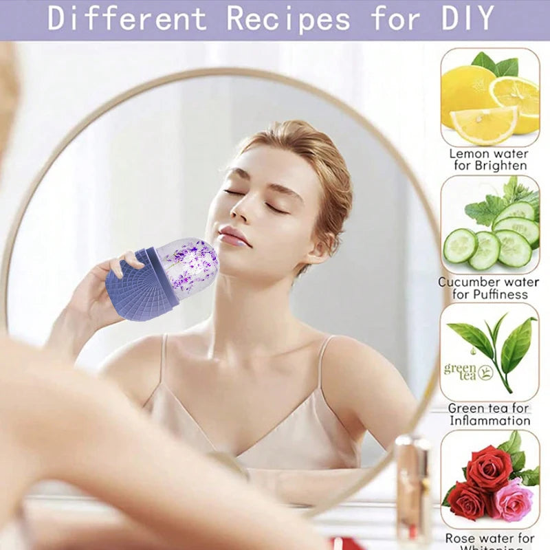 Face and Eye Ice Roller, Face Beauty Ice Roller, Facial Ice Massage Beauty Silicone, Reusable Leakproof Skin Care Tool