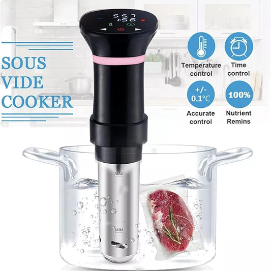 1800W Vacuum Sous Vide Cooker LCD Touch Immersion Circulator Accurate Cooking  IPX7 Waterproof Slow Cooker with Digital Display