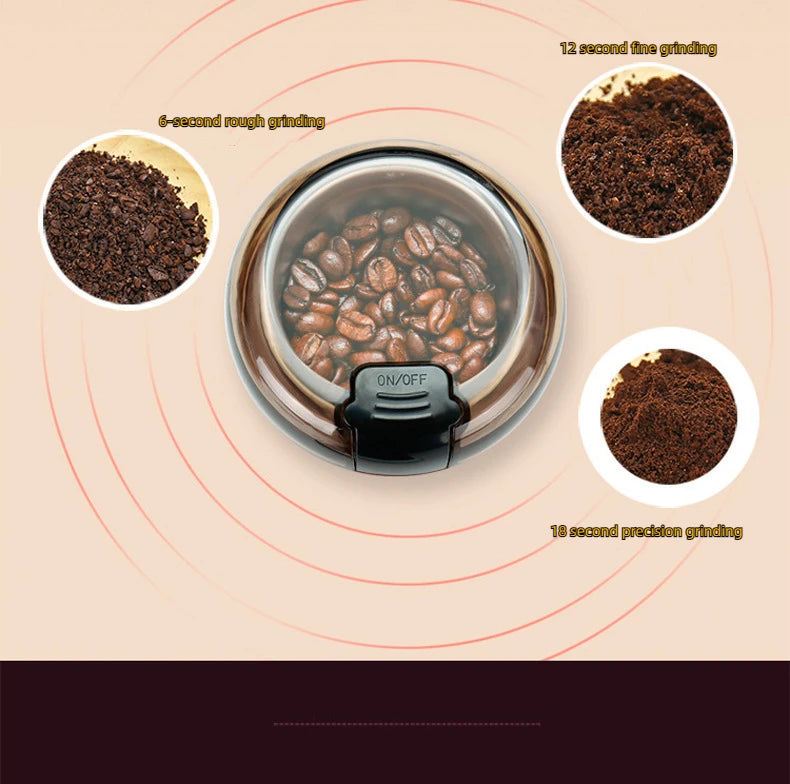 Household electric grinding machine. Household dry grinder, portable coffee machine for grains and miscellaneous grains, grinder