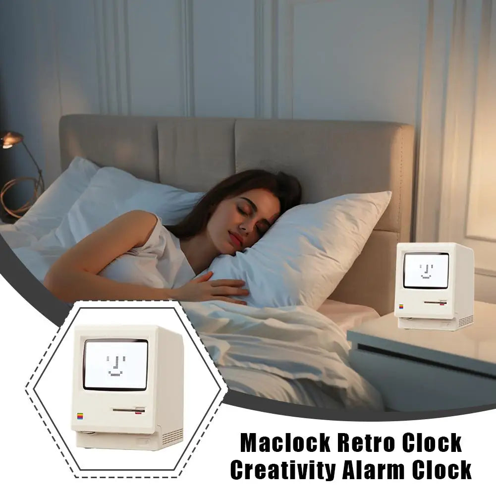 Maclock Retro Clock Creativity Alarm Clock Student Specific Wake Up Artifact Desktop Decor Computer Keyboard Accessories Gift