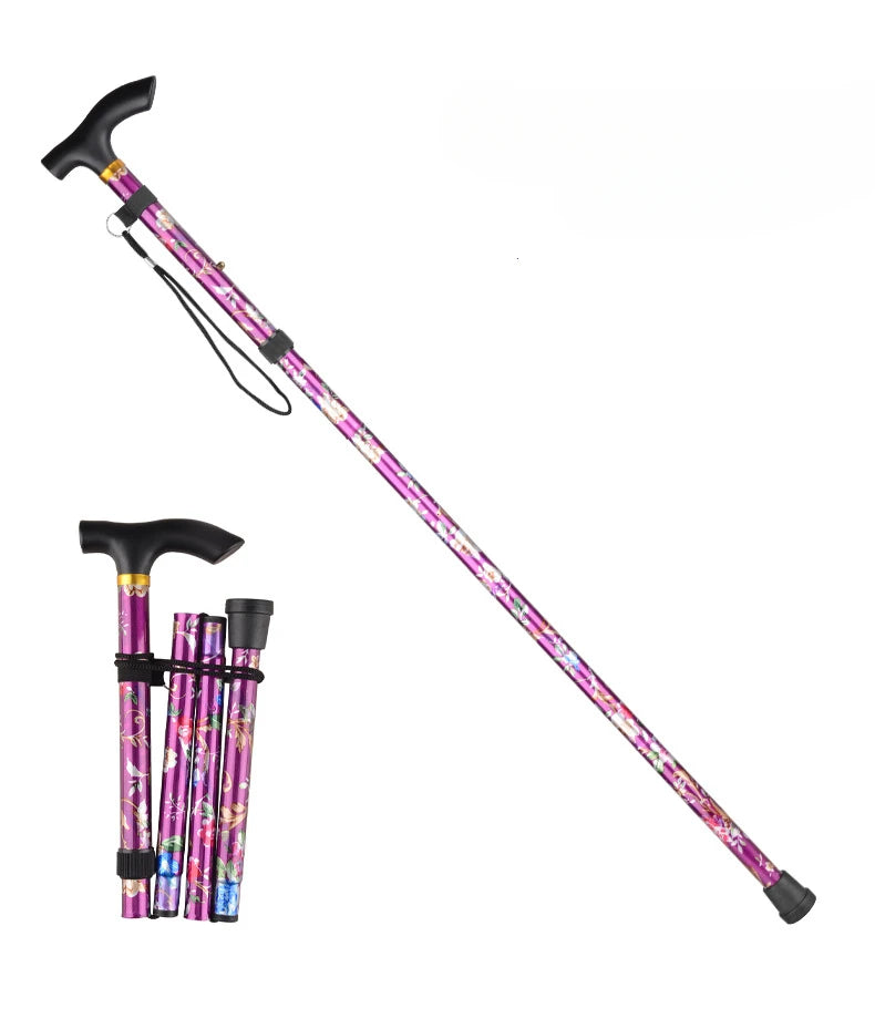 Outdoor Walking Sticks Hiking Camping Mountaineering Poles Telescopic Baton Trekking Poles Folding Cane Crutches Pole Unisex