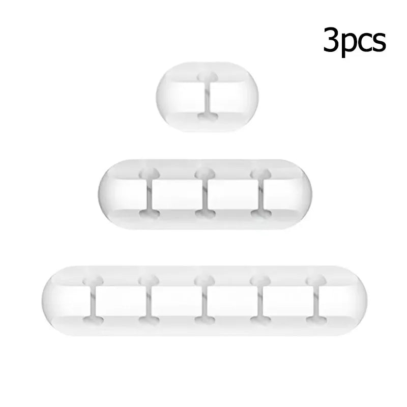 Cable Cord Wire Organizer Silicone USB Cable Winder Management Clips Self Adhesive for Mouse Keyboard Headset For iPhone Huawei