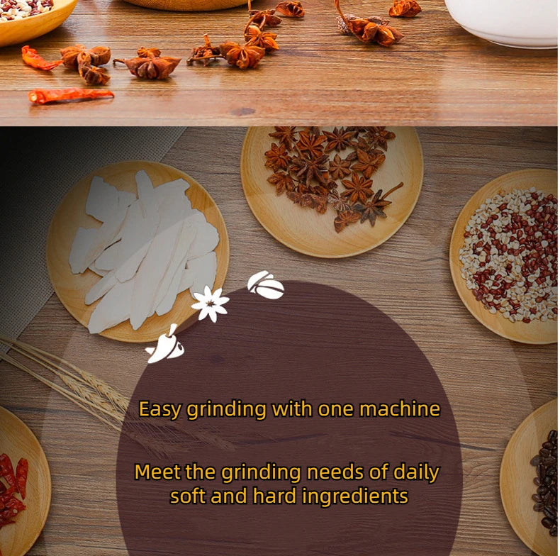 Household electric grinding machine. Household dry grinder, portable coffee machine for grains and miscellaneous grains, grinder