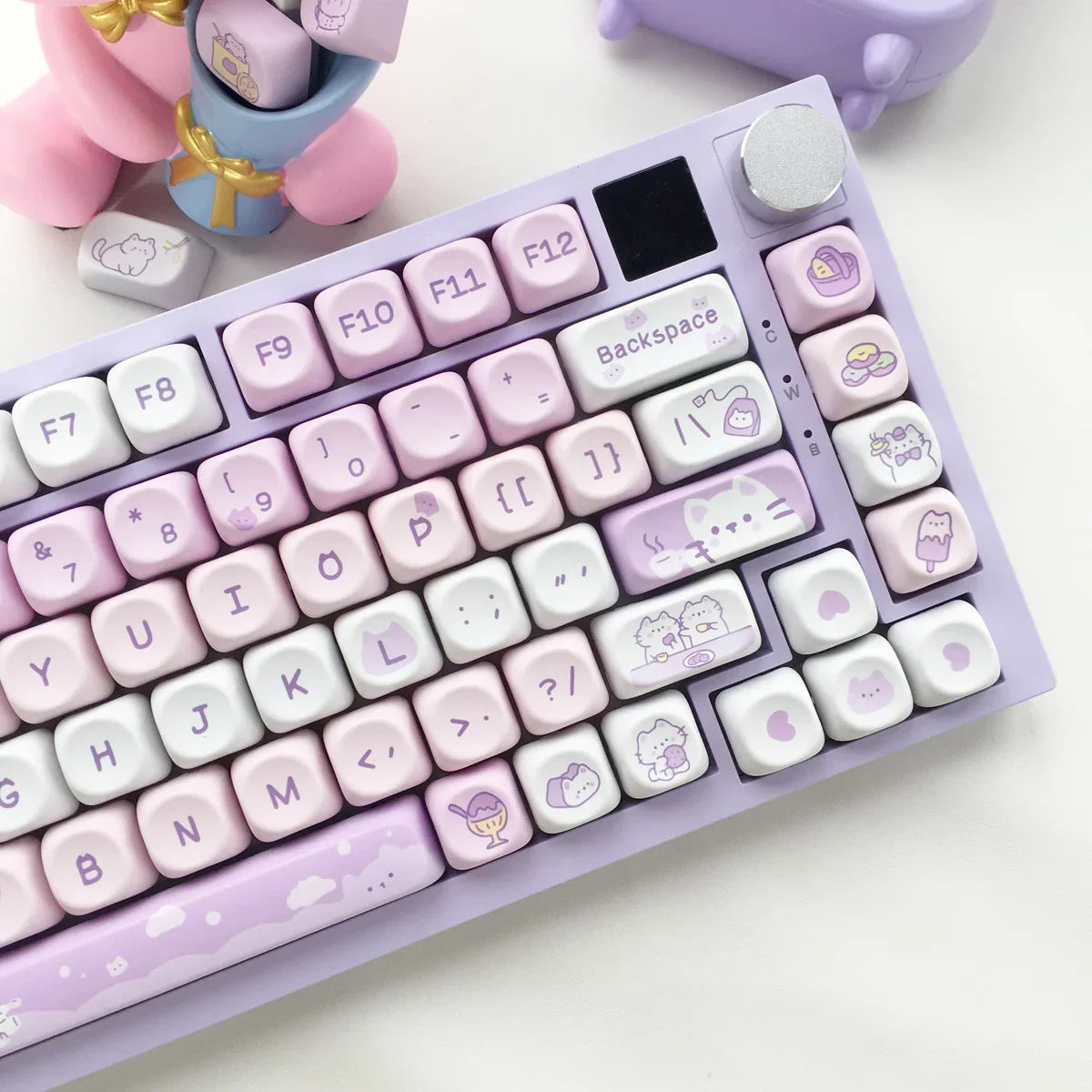 95 Keys artoon Cute Puppy Cat Kitty Keycaps GMK PBT Keycap MOA Profile Dye Sublimation For  DIY Mechanical Keyboard Girls Gift