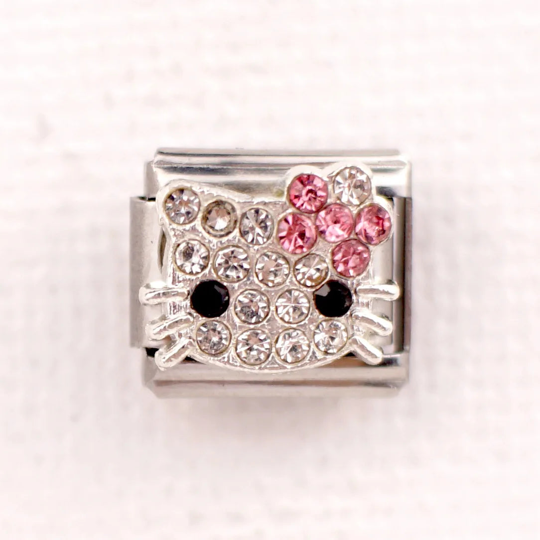 New Fashion Colorful Love Gemstone Style Italian Charm Fit 9mm Link Stainless Steel Bracelet Module DIY Women Men Jewelry Making