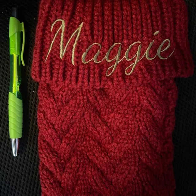 Personalized Name Knitted Christmas Stocking Custom Family Xmas Stocking for Holiday Home Decor