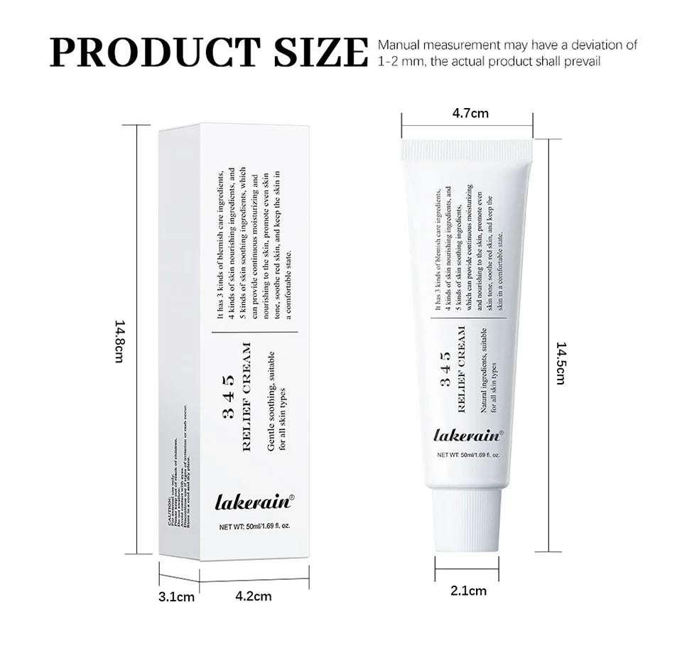 345 Relief Cream Comprehensive solution to skin problems Anti-sugar and antioxidant Brightening skin Improving acne marks Moistu