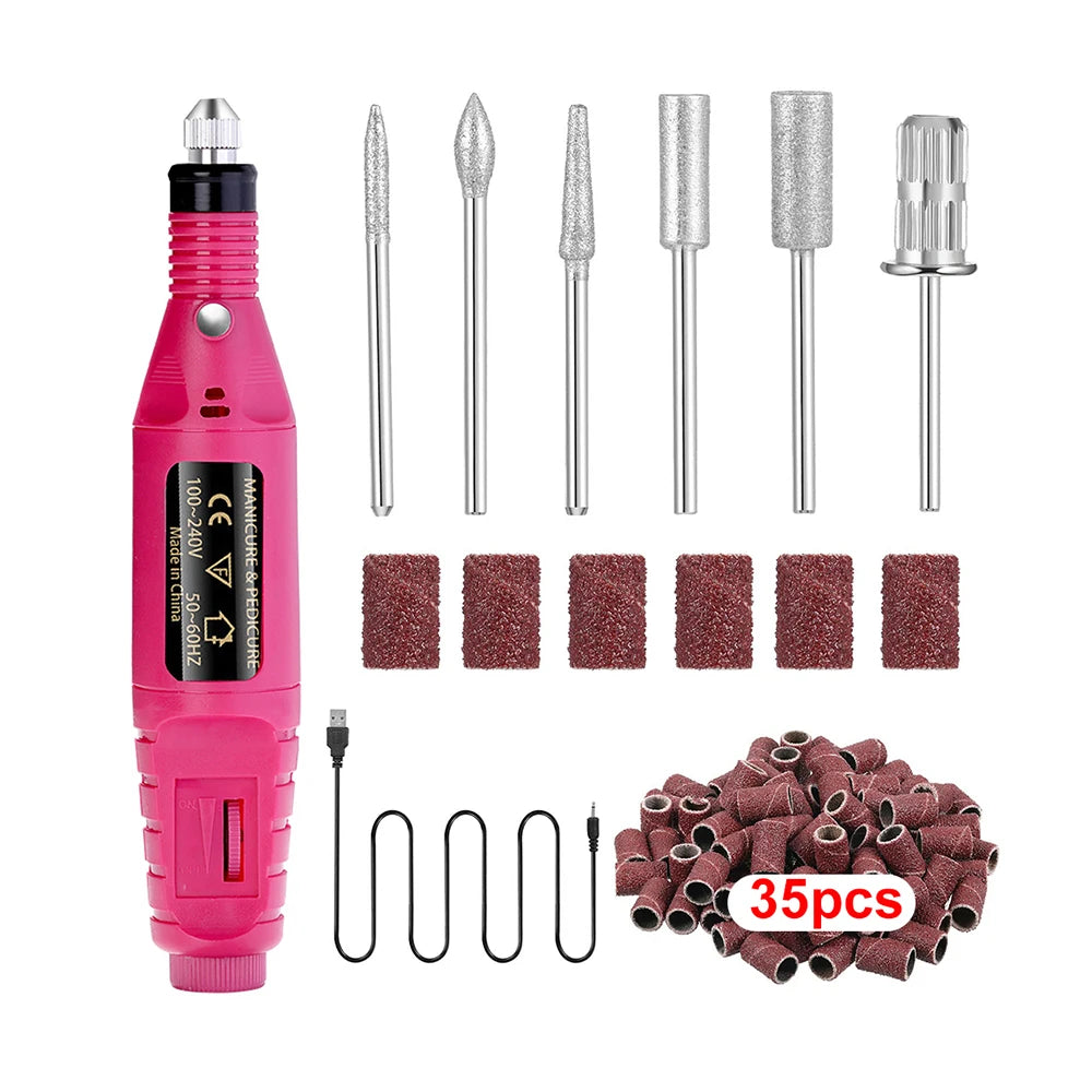 Nail Sander Set Electric Nail Drill Machine Grinding Equipment Milling Cutter For Manicure Pedicure Strong Polishing Tools