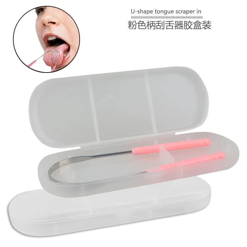 Stainless Steel Tongue Scraper Cleaner Fresh Breath Cleaning Coated Tongue Toothbrush Oral Hygiene Care Tools Raspador De Lengua
