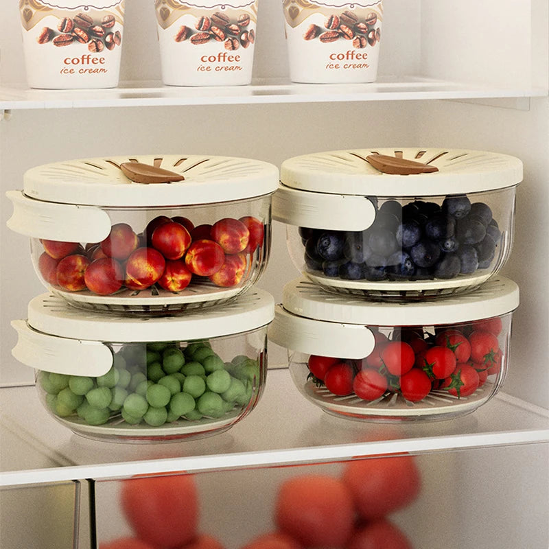 Fruit Strainer 2 In 1 Drainer And Strainer Multi-function Drain Basket Fruit Vegetable Washing Basket With Lid Drainer Tool Bowl