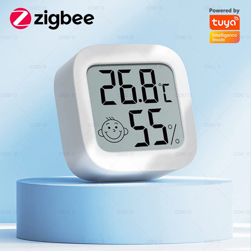 Tuya Zigbee Temperature Humidity Sensor Mini LCD Digital Display Works with Smart Life APP Remote Control Thermometer Hygrometer