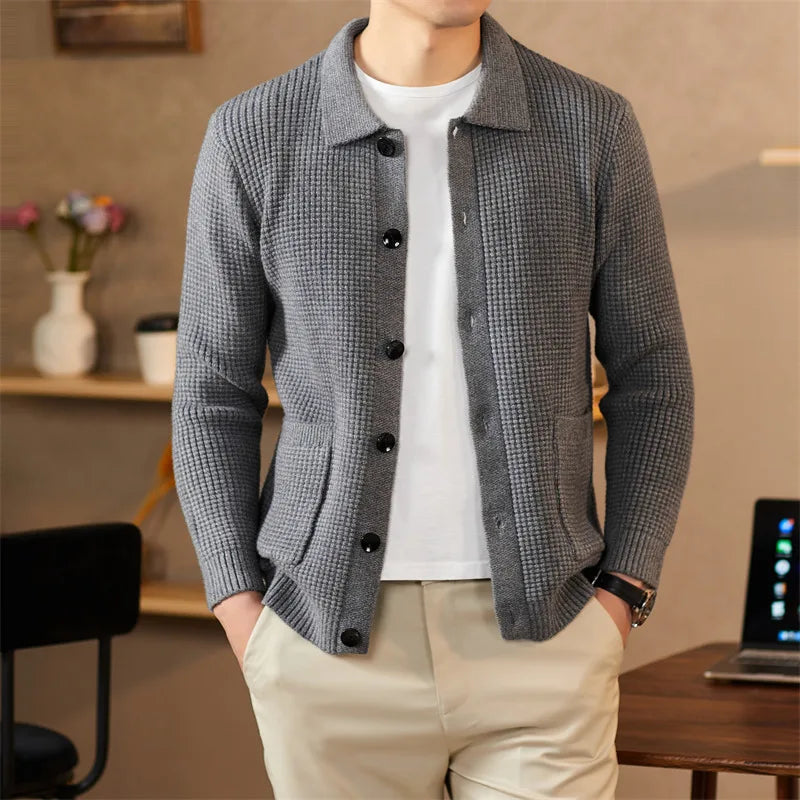 Cardigan Male Sweater Man Clothes Modern Slim Fit Lightweight Fabric Versatile Daily Wear Office Home Streetwear Chic Look New