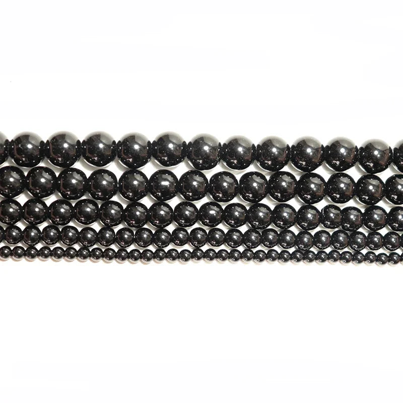4/6/8/10/12mm Grade A Natural Obsidian Stone For Jewelry Making Black Shiny Round Loose Beads DIY Bracelet Necklace Wholesale