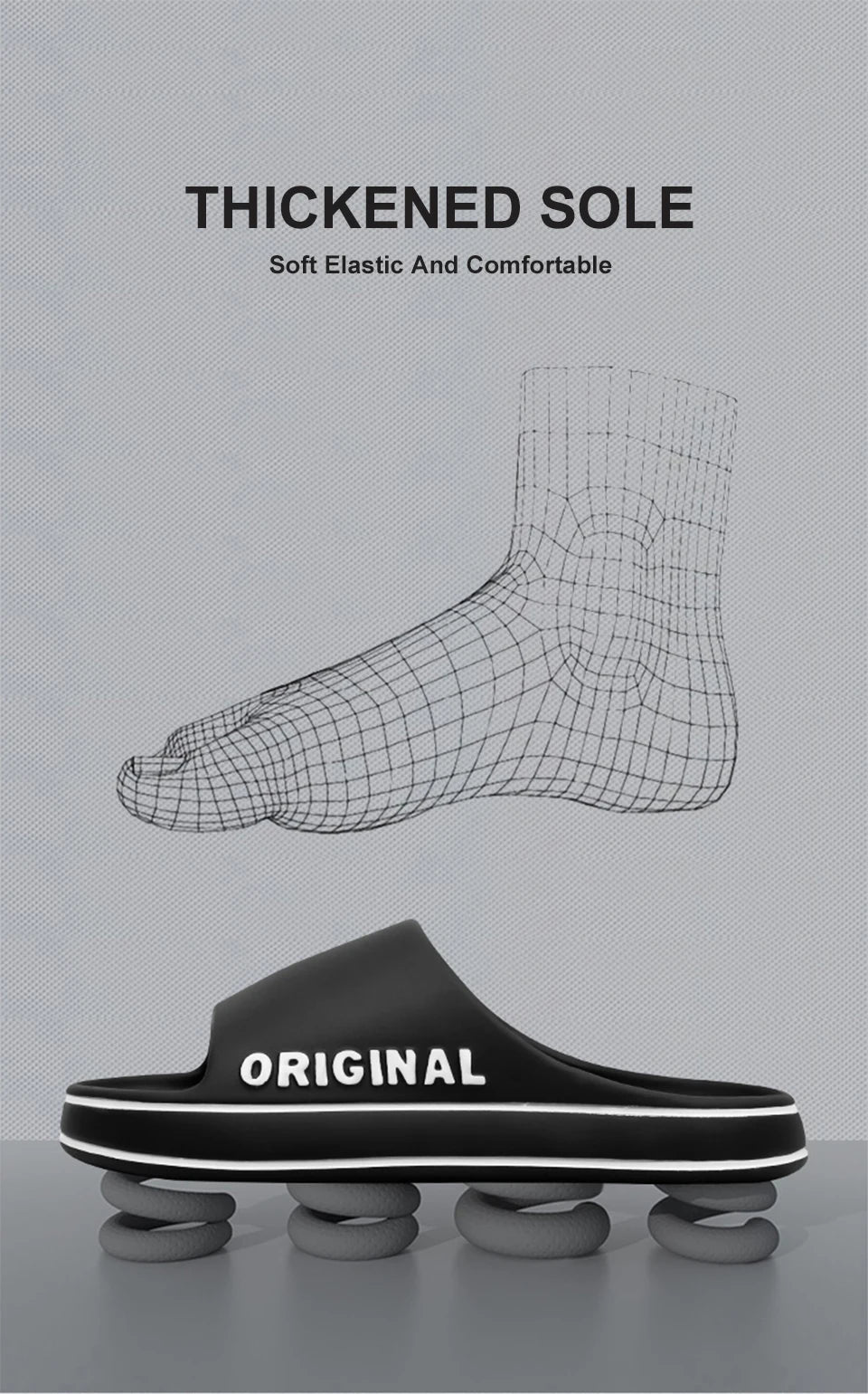 Feslishoet Letter Beach Slides Solid Color Women/Men Thick Sole Indoor Bathroom Anti Slip Sandals