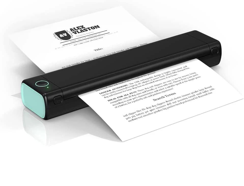 Mini Phomemo M08F Portable Printer Bluetuth Thermal Printer Compatible with Android, iOS & Laptop Portable Wireless A4 Printers