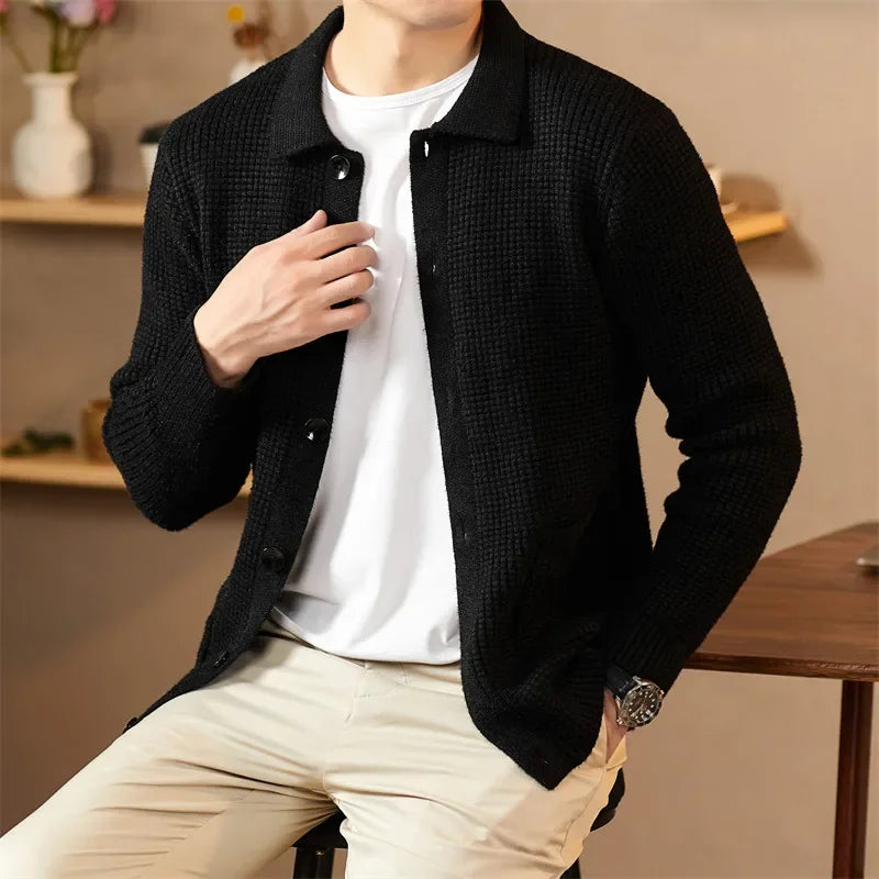 Cardigan Male Sweater Man Clothes Modern Slim Fit Lightweight Fabric Versatile Daily Wear Office Home Streetwear Chic Look New