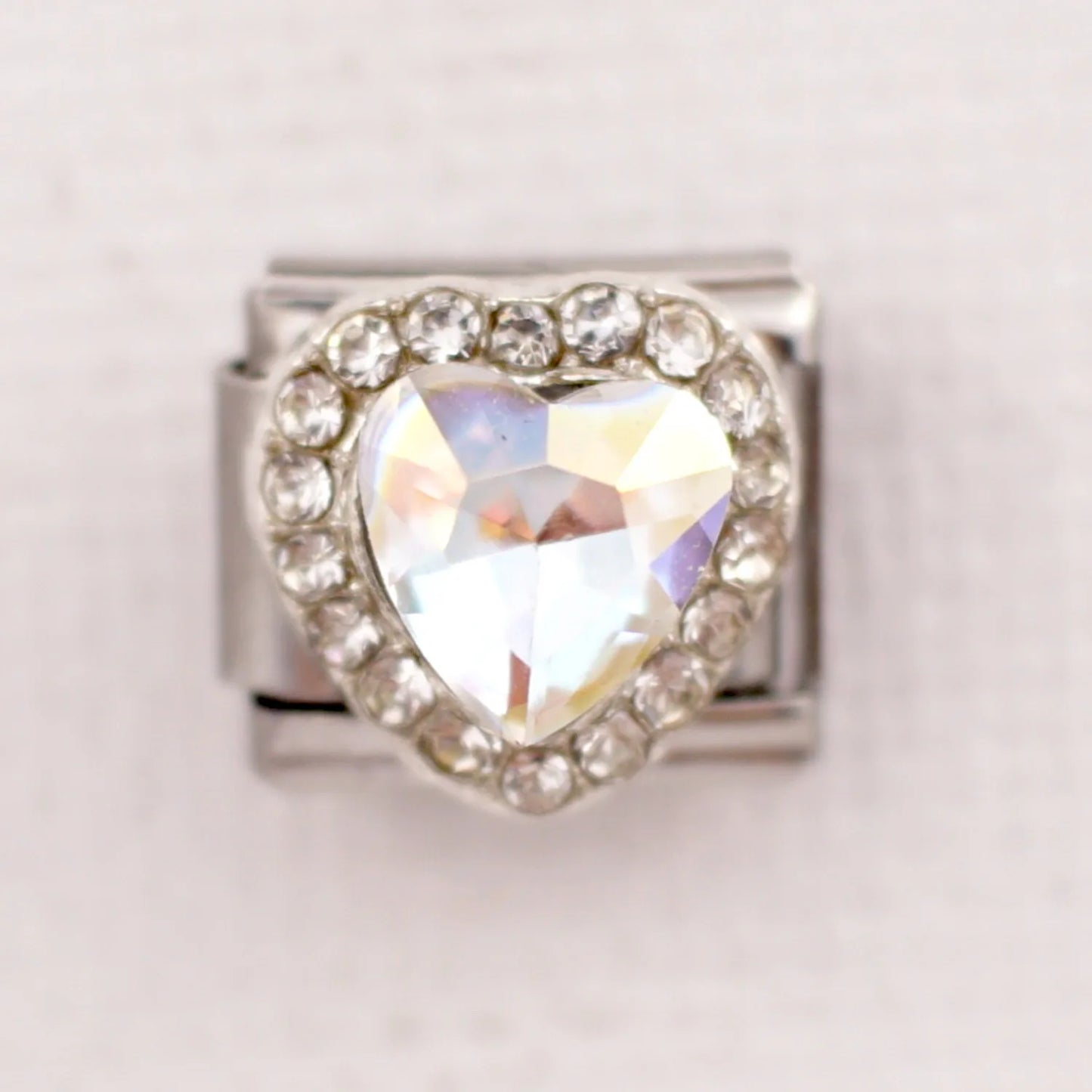 New Fashion Colorful Love Gemstone Style Italian Charm Fit 9mm Link Stainless Steel Bracelet Module DIY Women Men Jewelry Making