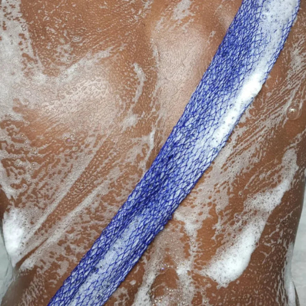 Exfoliating Mesh African Exfoliating Net Sponge Long Strip Skin Smoother African Net Long Net Smooth Skin Back Scrubber