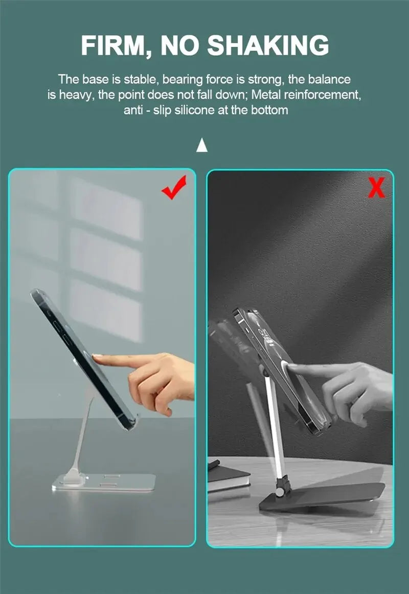 Universal Aluminum Alloy Portable Tablet Holder Mount For iPad Adjustable Flexible Folding Lazy Desktop Live Mobile Phone Stand