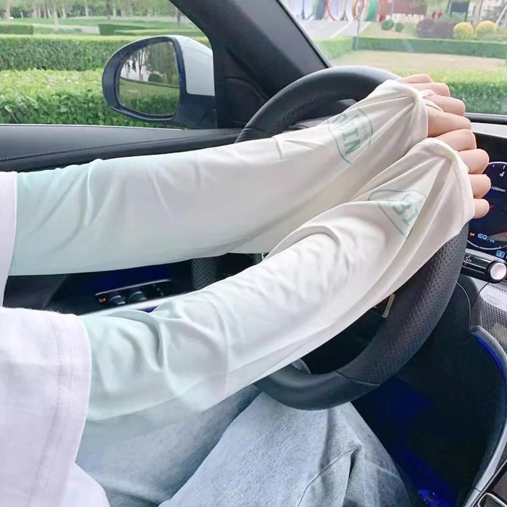 Loose Cycling Arm Sleeves Ice Fabric  UV Protection Sunscreen Running Sleeve Outdoor Sport Cycling Arm Warmers Men Women YZL05