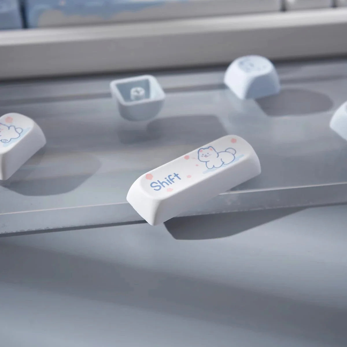 95 Keys artoon Cute Puppy Cat Kitty Keycaps GMK PBT Keycap MOA Profile Dye Sublimation For  DIY Mechanical Keyboard Girls Gift