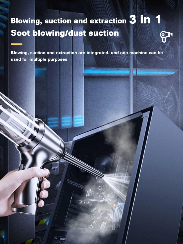 Car Vacuum Cleaner 95000PA High Power 3in1 Handheld Vacuum Cleaner Portable Cordless Vacuum Cleaner for Car Office Home Cleaning