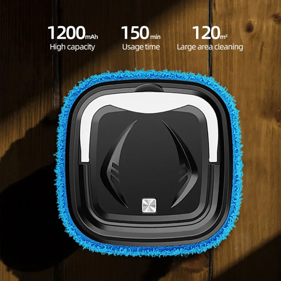 Household floor care robot, USB rechargeable, with humidifier function, combined with care solution,Waxing / Lightening / Care