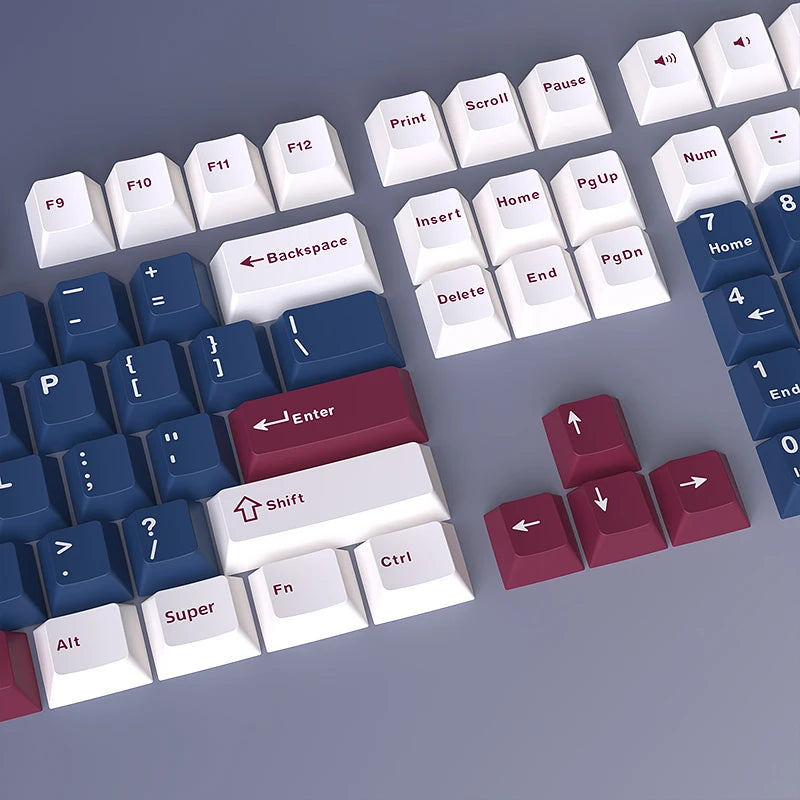 USLION 126 Keys Cherry Profile Keycaps ISO Layout Minimalist PBT Key Caps for Gaming Mechanical Keyboard GMK87 GMK67 AULA 75