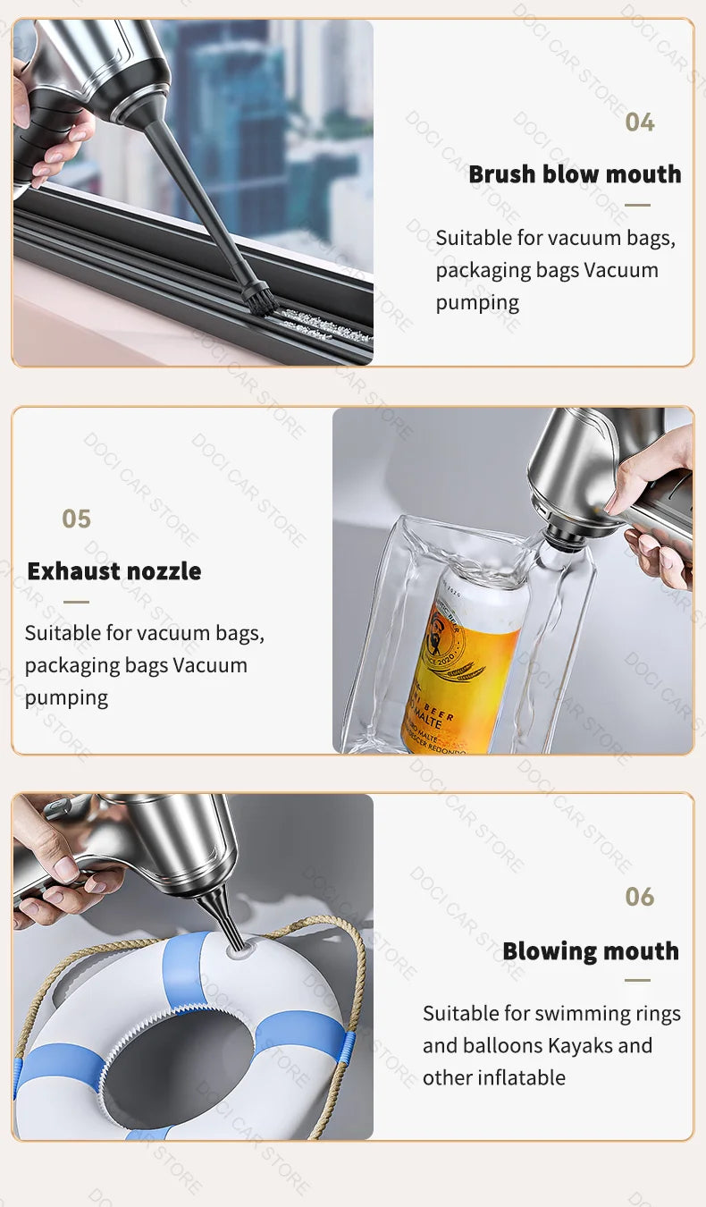 95000PA Home Appliance Car Vacuum Cleaner Wireless Handheld Car Vacuum Vacuuming And Blow 2 IN 1 Portable Strong Suction Cleaner