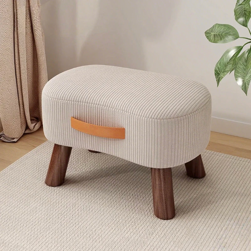 Household    Stool   Footstool   Wood Material   Living Room Furniture   Wooden Frame   Fabric