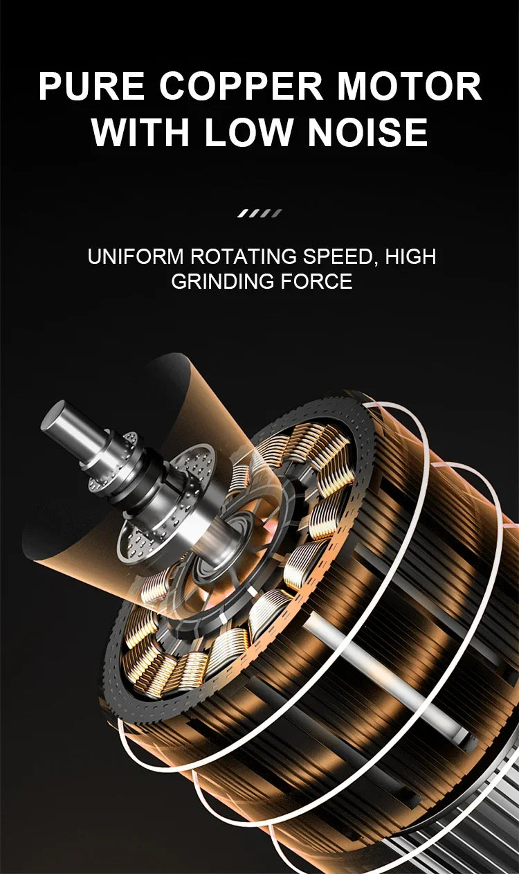 New Professional Portable Electric Coffee Grinder 1800mAh Strong Power Fast Bean Grinding Charging Low Noise Powder