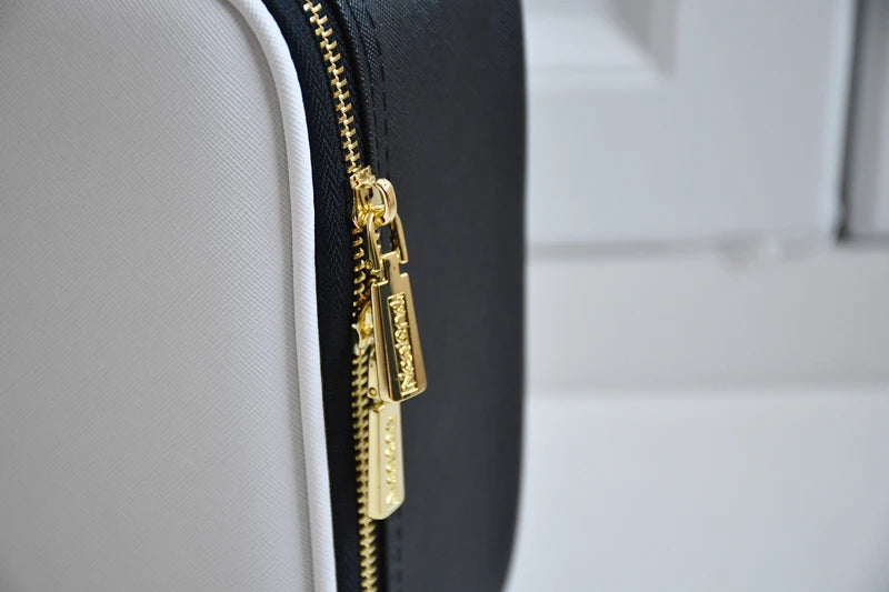 New LED Lighted Cosmetic Case with Mirror Waterproof PU Leather Portable Travel Makeup Storage Bags