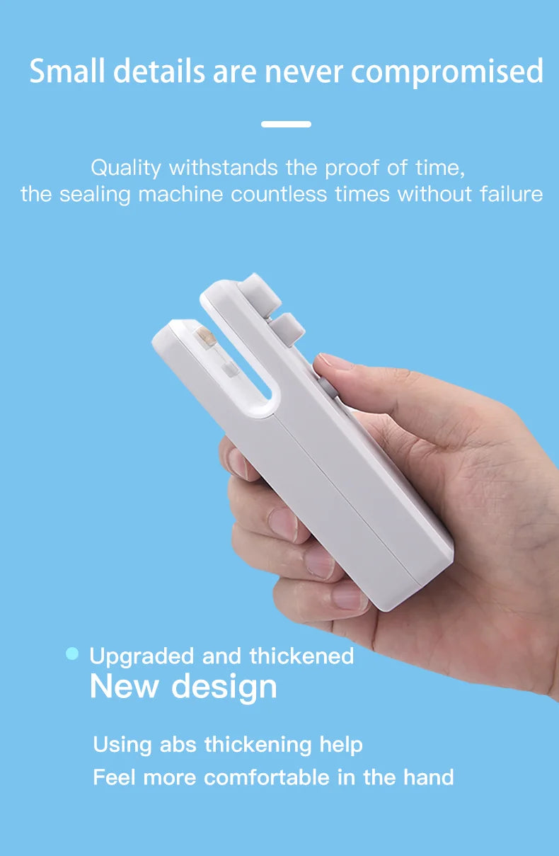 Home Use Rechargeable 2 in1 Bag Sealer Cutter with Magnetic Electric Food Cut and Seal Tool Machine for Tea Chip Bag Heat Reseal