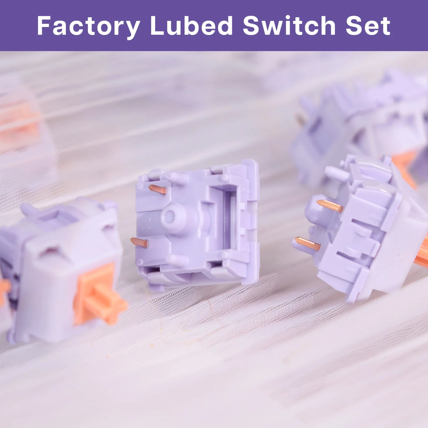 30 Pieces EPOMAKER Wisteria Tactile 46gf 5-Pin Factory Lubed Switch for Hot Swappable Mechanical Gaming Keyboard