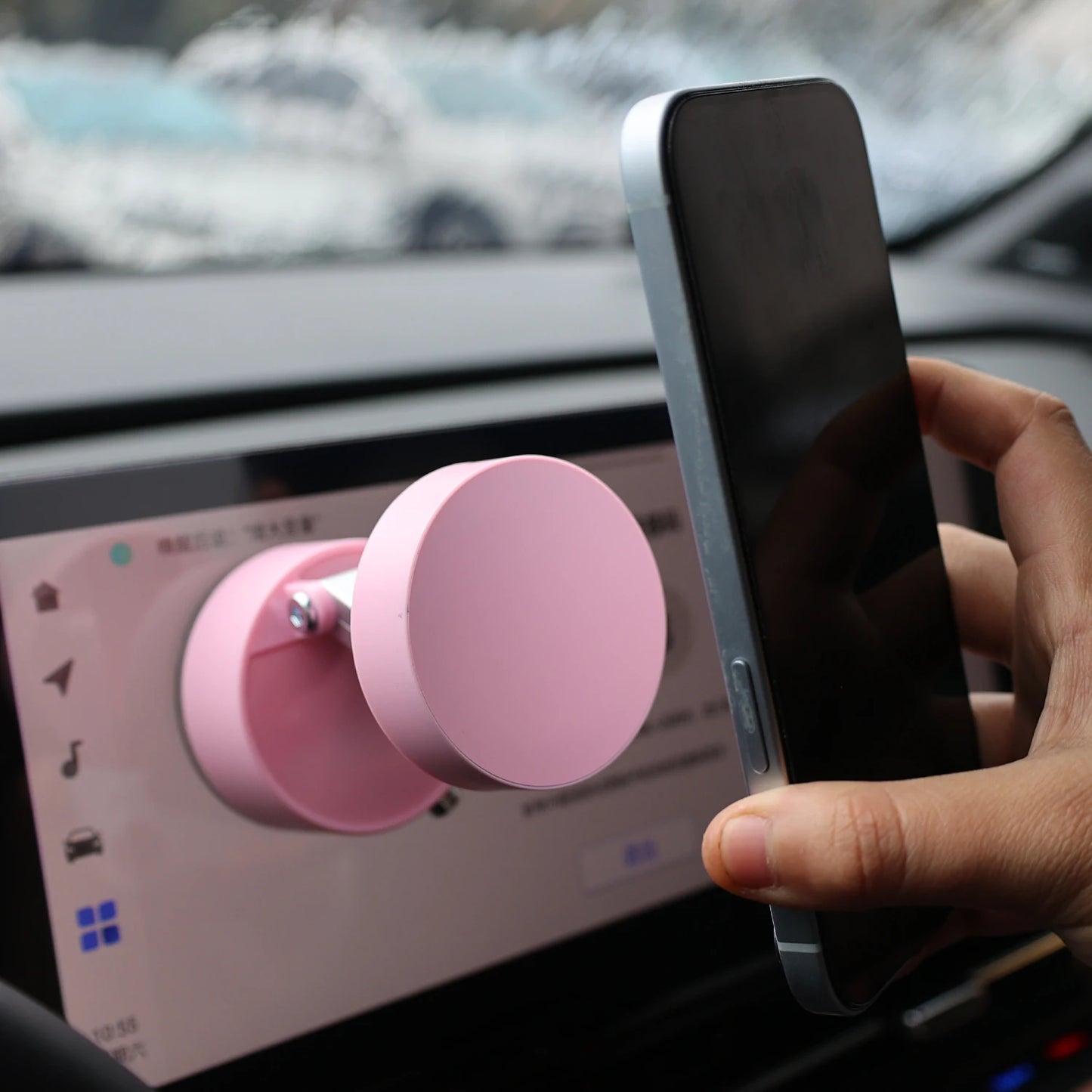 Vacuum Adsorption Magnetic Suction Cup Phone Mount Double Sided Hands-Free Magnetic Cell Phone Holder For Car/Gym/Mirror/Smoot