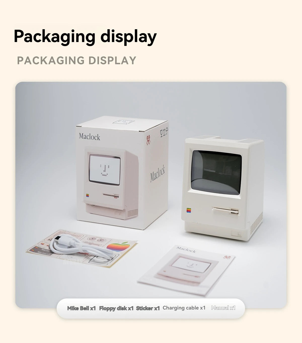 Maclock Retro Alarm Clock Creative Wake Up Artifact Students Desktop Decor Electronic Clock Computer Keyboard Accessories Gift