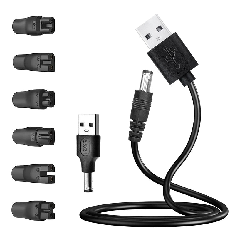 6/7/8PCS Power Cord 5V Universal Replacement Charger USB Adapter for All Kinds Hair Clippers Beard Trimmers Shavers Desk Lamps