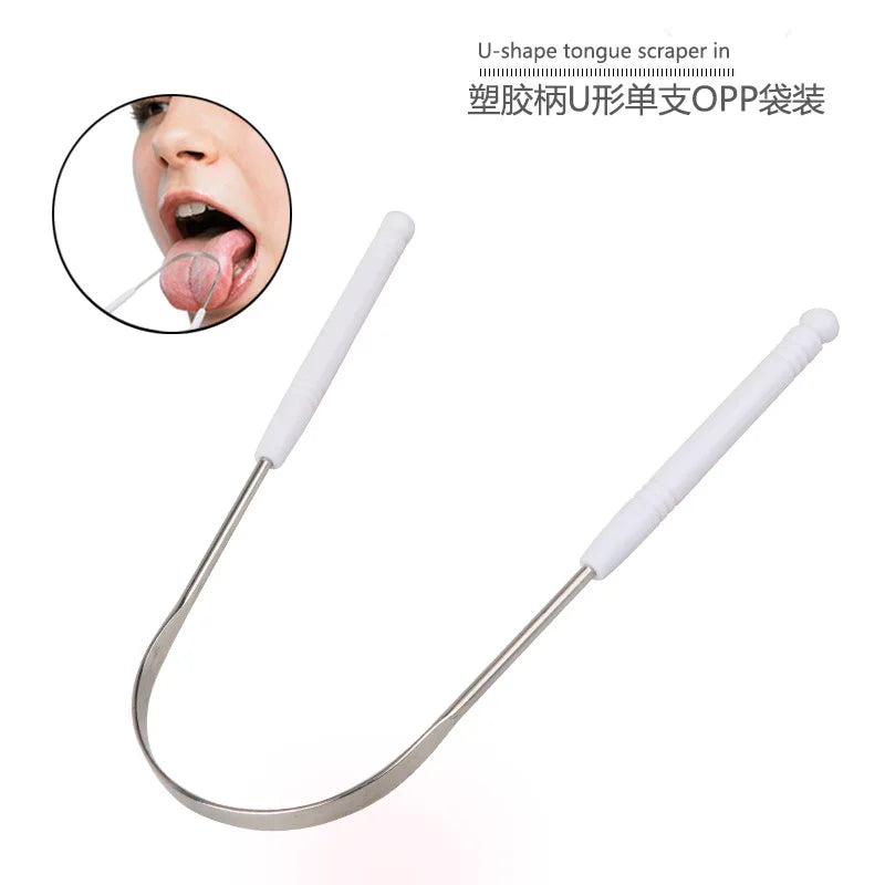 Stainless Steel Tongue Scraper Cleaner Fresh Breath Cleaning Coated Tongue Toothbrush Oral Hygiene Care Tools Raspador De Lengua