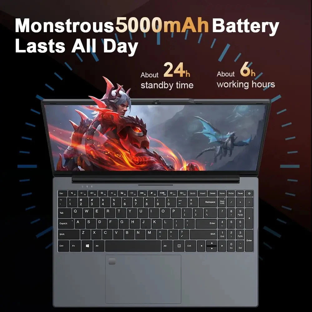 15.6" Intel Core i3 6100U Laptop Computer Windows 11 Pro 16GB RAM 512GB 1TB SSD Portable Notebook PC Office Study Laptops