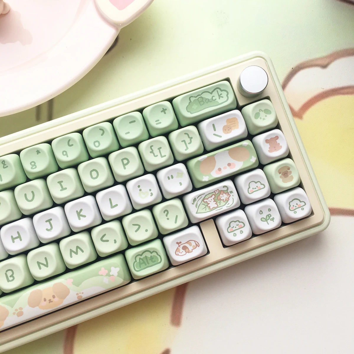 95 Keys artoon Cute Puppy Cat Kitty Keycaps GMK PBT Keycap MOA Profile Dye Sublimation For  DIY Mechanical Keyboard Girls Gift