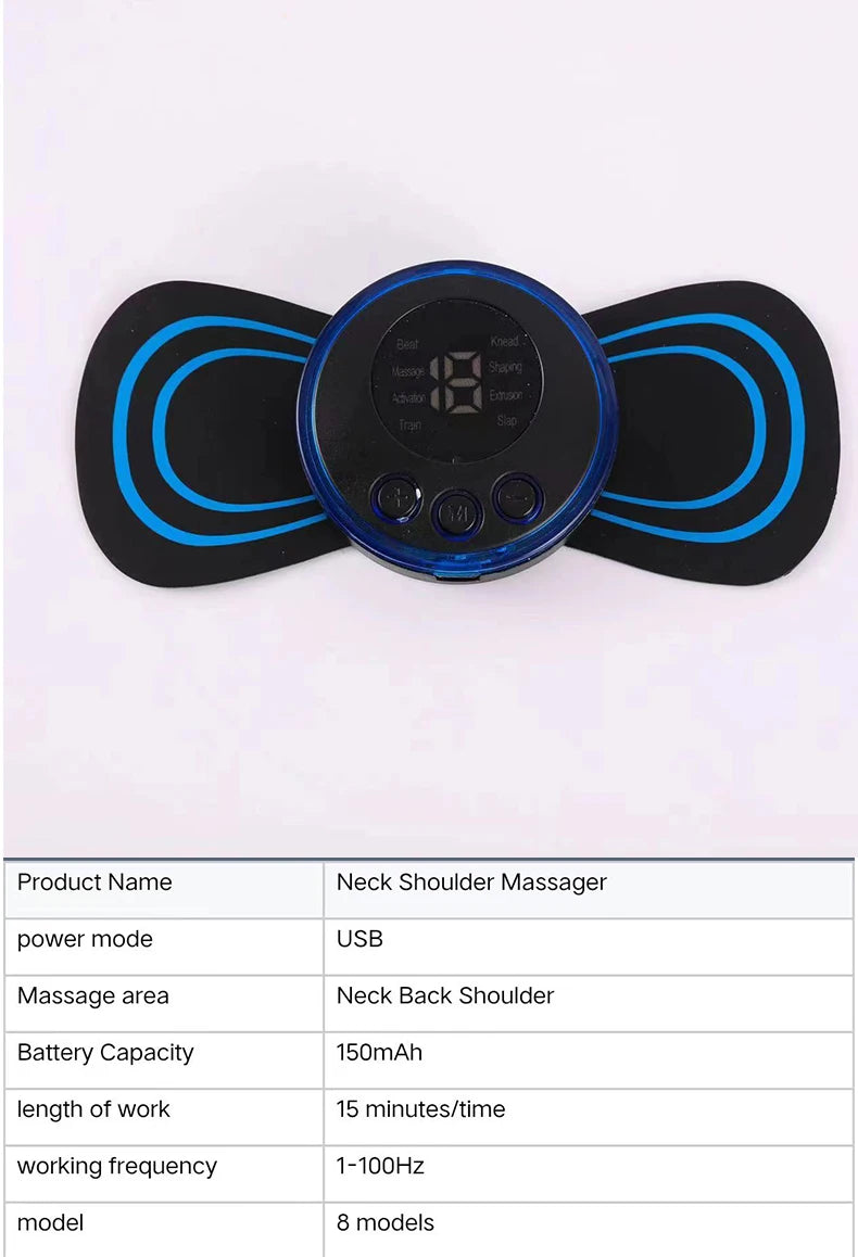 Rechargeable neck massager electric neck massage to relieve pain EMS acupoint muscle stimulation relaxation massage