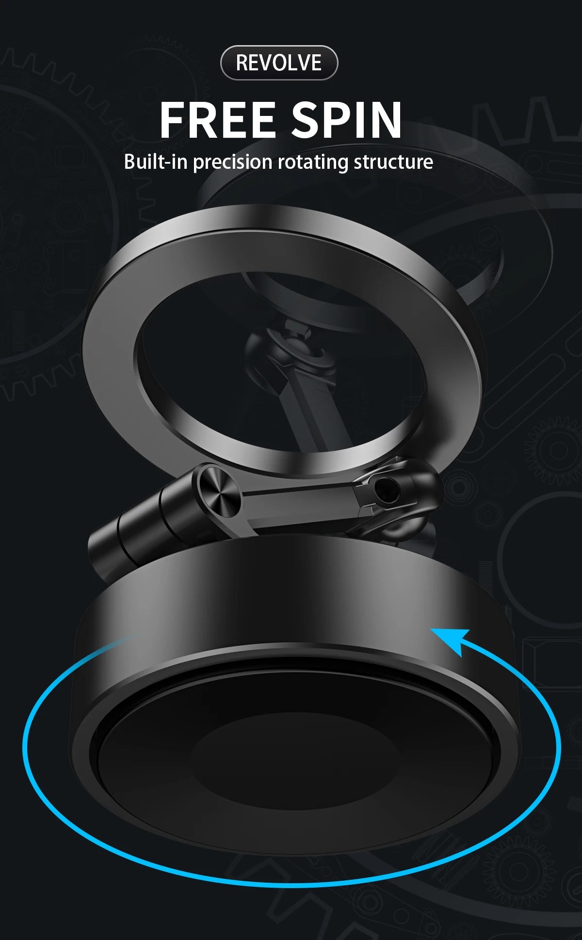 Double Sides Car Phone Holder Magnetic Vacuum Adsorption Bracket with Wireless Charger 360 degree Rotating Car Phone Stand