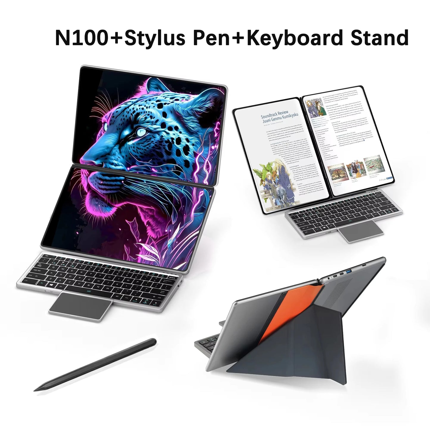 GLF-S2 Dual Screen Laptop 10.9+10.95 Inch Windows 11 Touchscreen Notebook Intel i3 1215U N100 WIFI 6 Laptop Tablet Computer