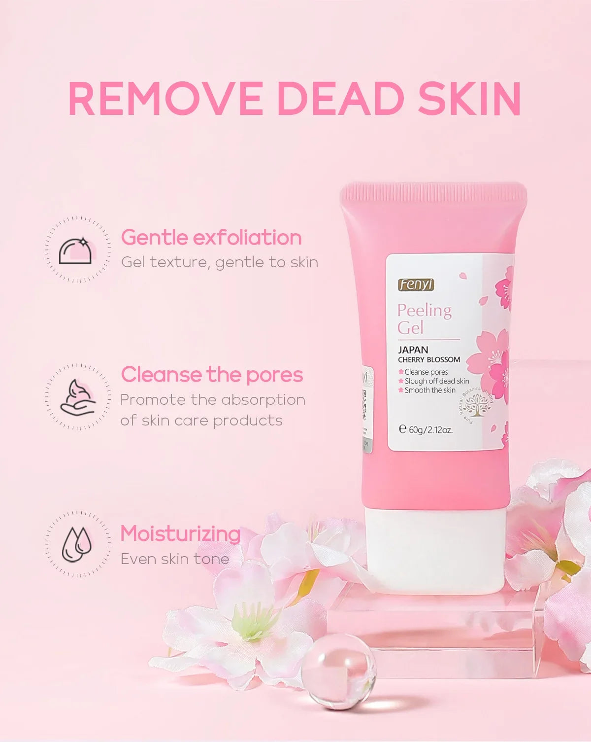 Sakura Face Deep Cleaning Exfoliating Gel Skin Care Whitening Moisturizer Repair Facial Scrub Skin Care 60g