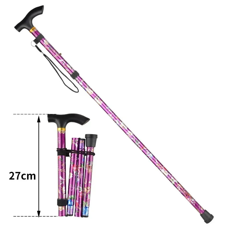 Outdoor Walking Sticks Hiking Camping Mountaineering Poles Telescopic Baton Trekking Poles Folding Cane Crutches Pole Unisex