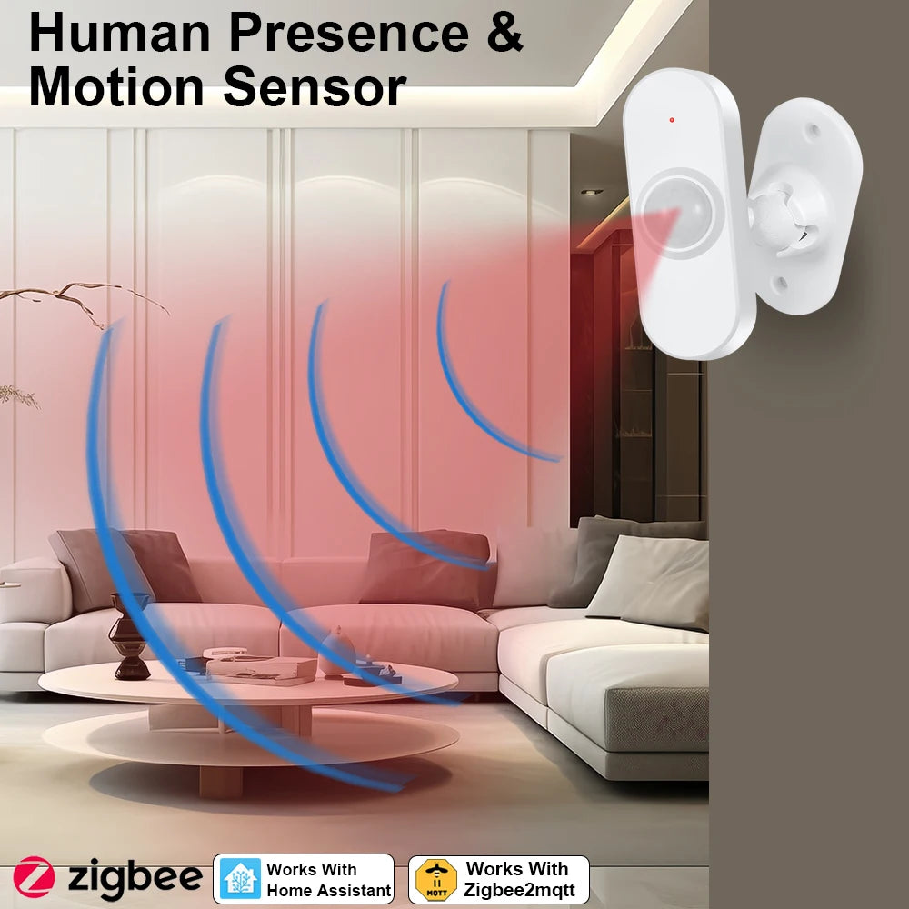 Smart Zigbee Human Presence Sensor 24G Mmwave Radar Motion Light Detector Smart Home Optional Temperature And Humidity Detection